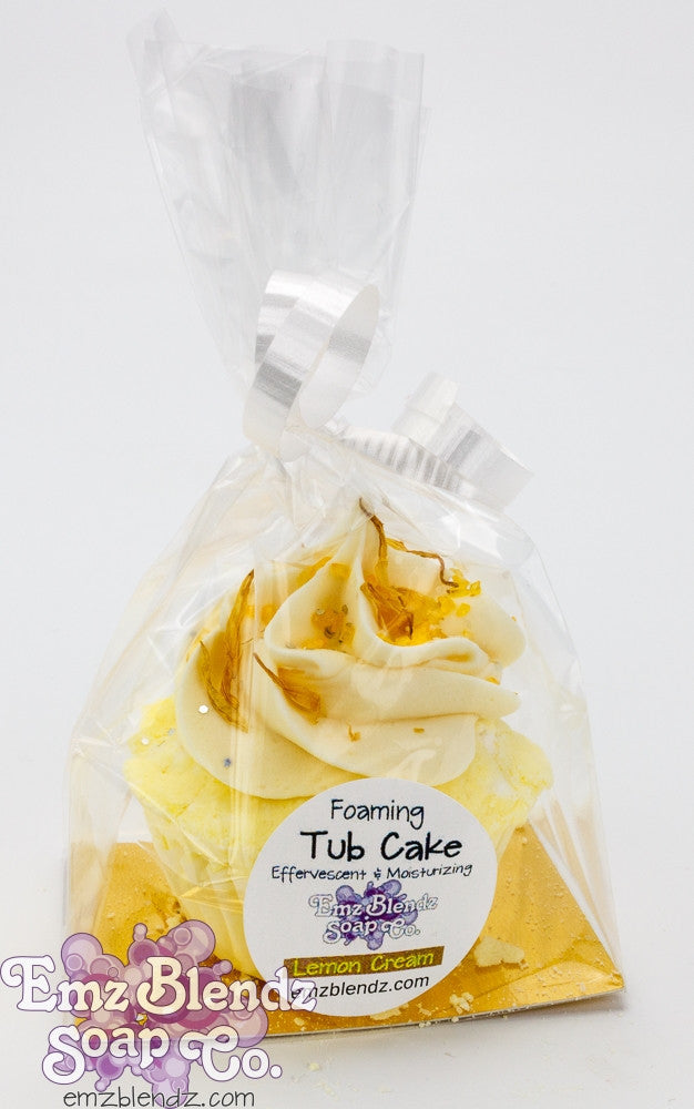 Lemon Cream & Calendula | Foaming Tub Cake - Emz Blendz