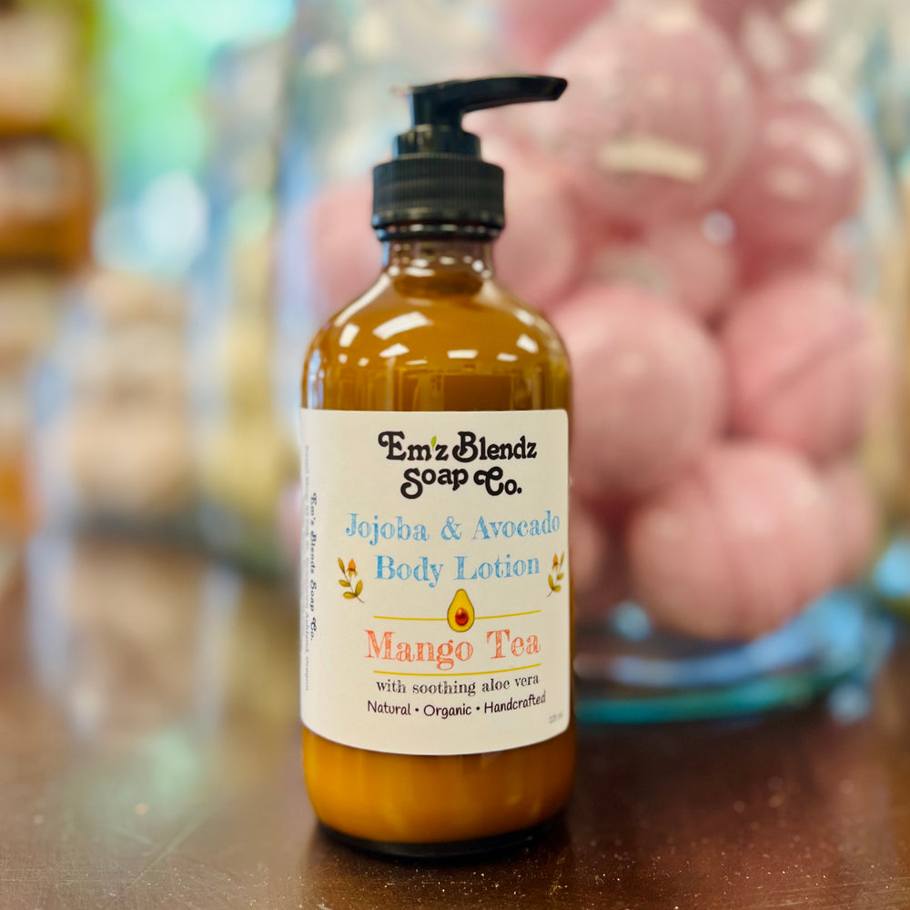 Mango Tea | Jojoba & Avocado Body Lotion | Daily Hydration    Em'z Blendz Soap Co.