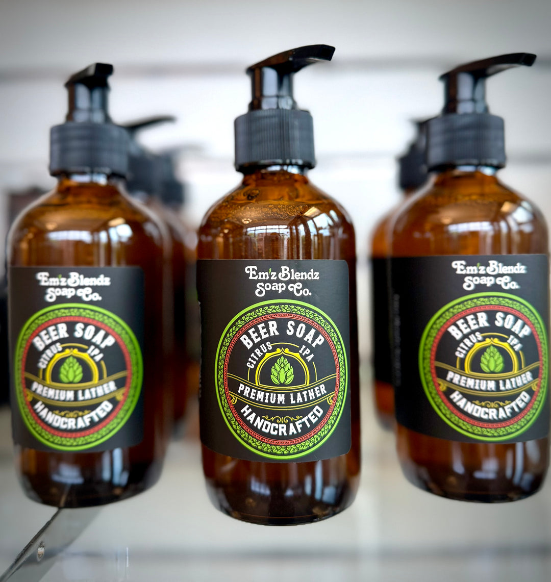 Liquid Beer Hand Soap | Hydrating & Nourishing Natural Hand Cleanser Em'z Blendz Soap Co.