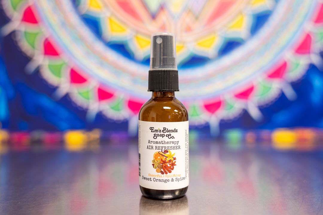Sweet Orange & Spice Air Refresher – Cozy Comfort in Every Spritz Em'z Blendz Soap Co.