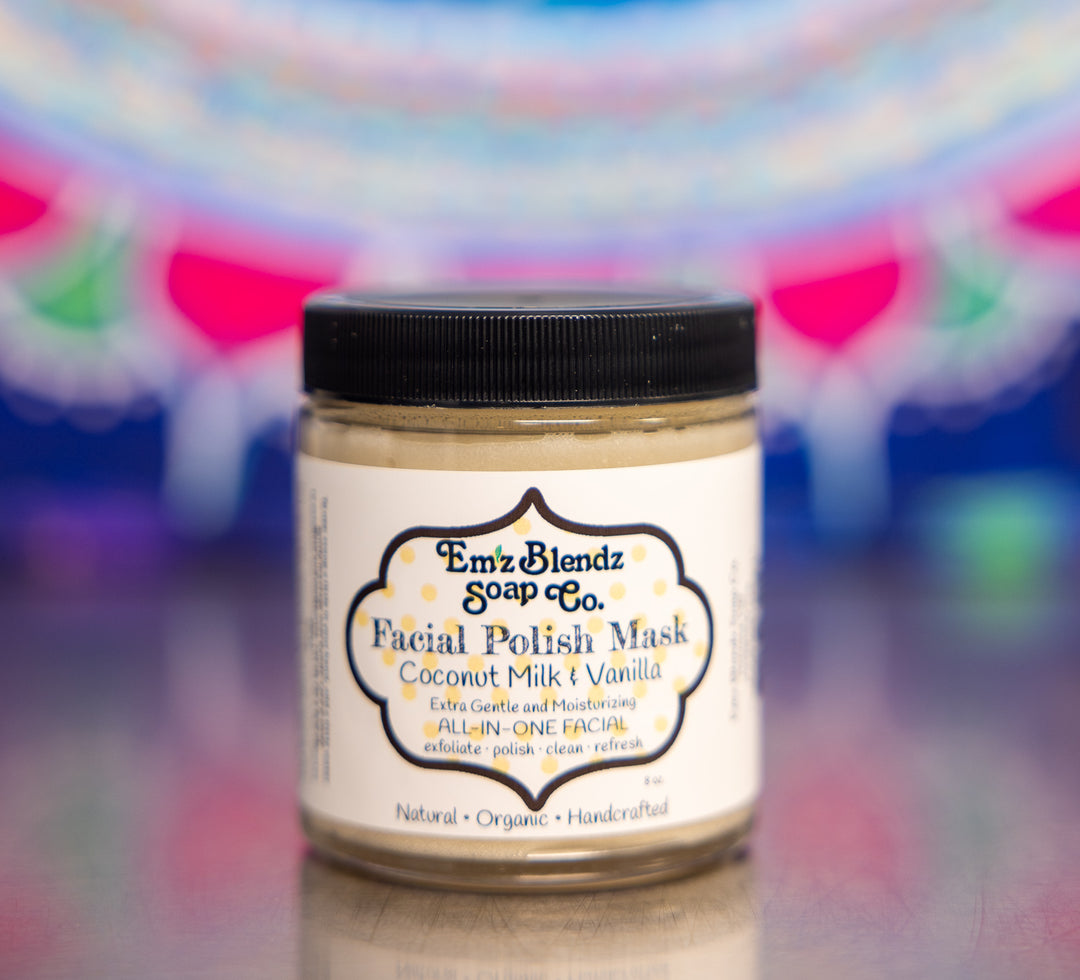 Coconut Cream & Vanilla Bean Facial Sugar Polish & Mask    Em'z Blendz Soap Co.