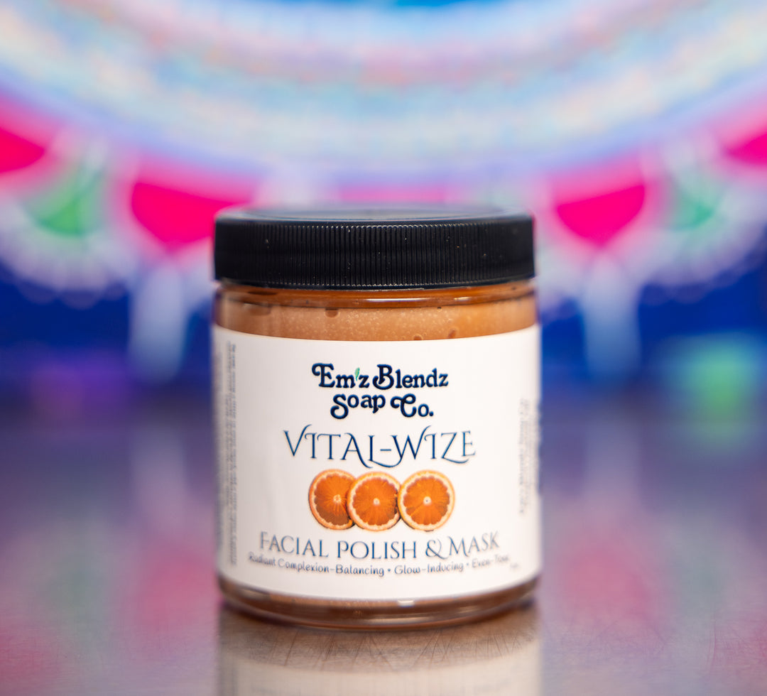 Vital-Wize Facial Polish & Mask | with Vitamin C & AHA Fruit Enzymes    Em'z Blendz Soap Co.