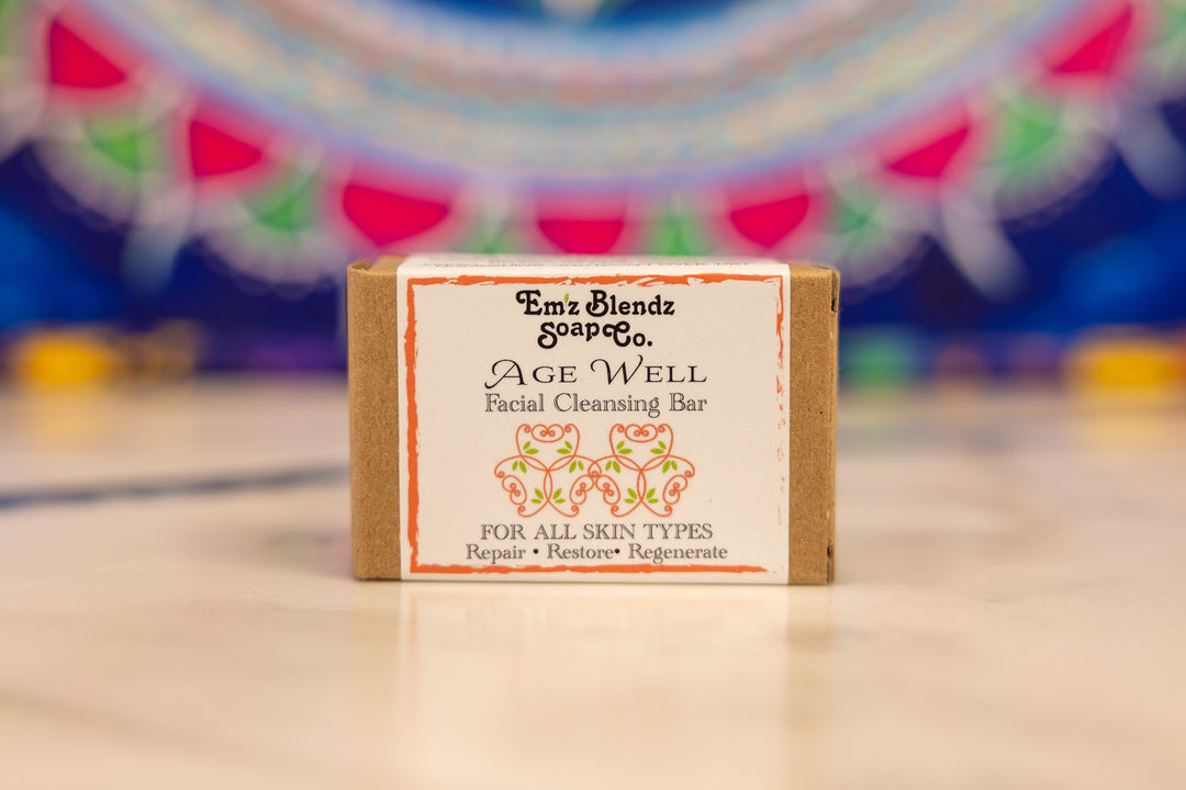 Age Well Facial Cleansing Bar | Luxurious Anti-Aging Cleanser    Em'z Blendz Soap Co.