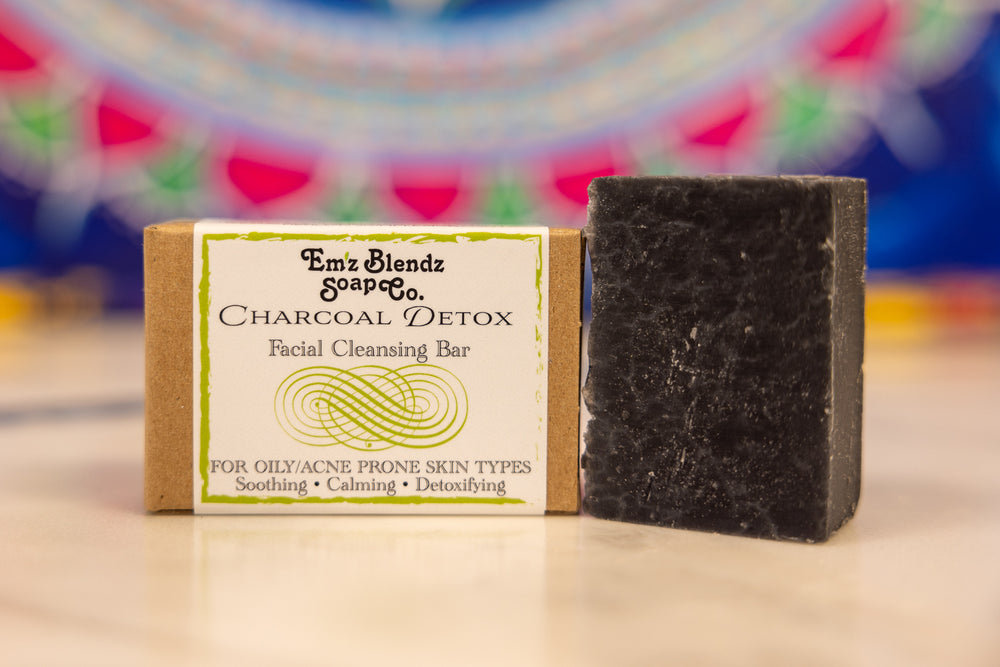 Bamboo Charcoal & Tea Tree Detox Facial Soap | 100% Natural Cleanser    Em'z Blendz Soap Co.