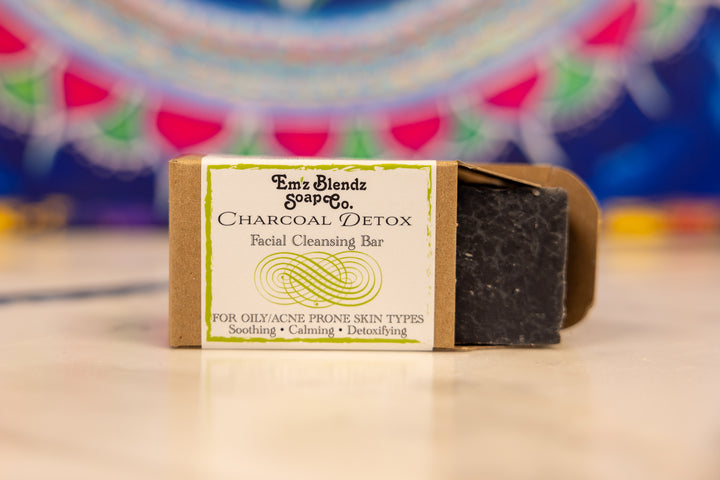 Bamboo Charcoal & Tea Tree Detox Facial Soap | 100% Natural Cleanser    Em'z Blendz Soap Co.