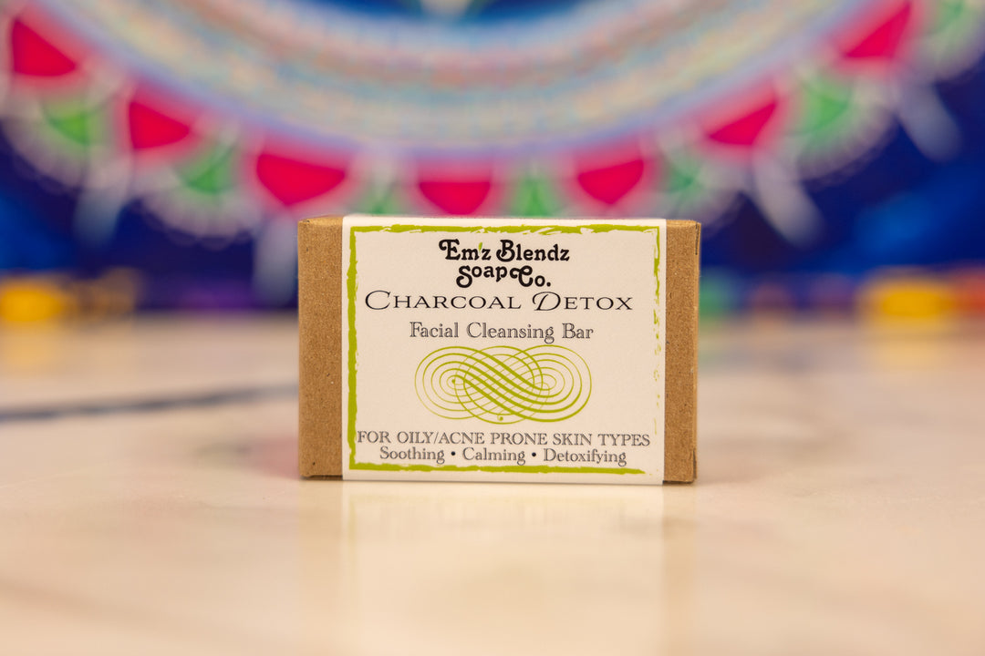 Bamboo Charcoal & Tea Tree Detox Facial Soap | 100% Natural Cleanser    Em'z Blendz Soap Co.