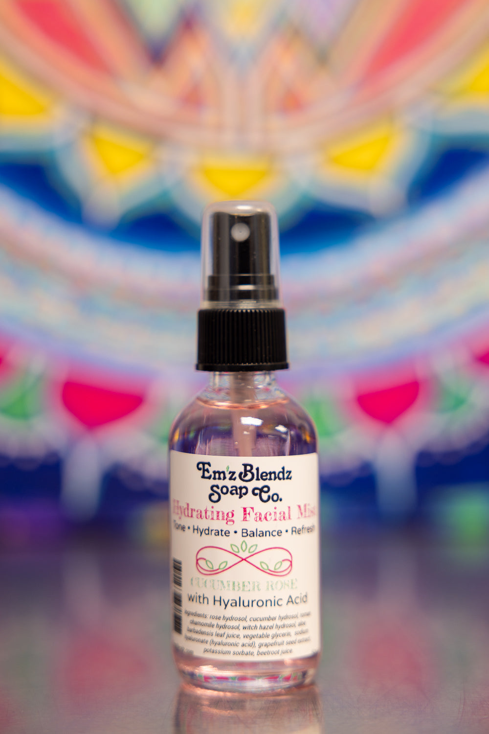 Hydrating Facial Mist | Cucumber Rose with Hyaluronic Acid    Em'z Blendz Soap Co.