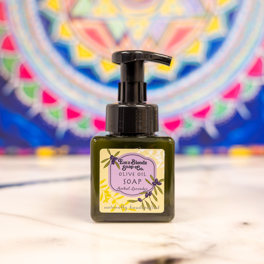 Herbal Lavender | Extra Virgin Olive Oil Foaming Liquid Soap    Em'z Blendz Soap Co.
