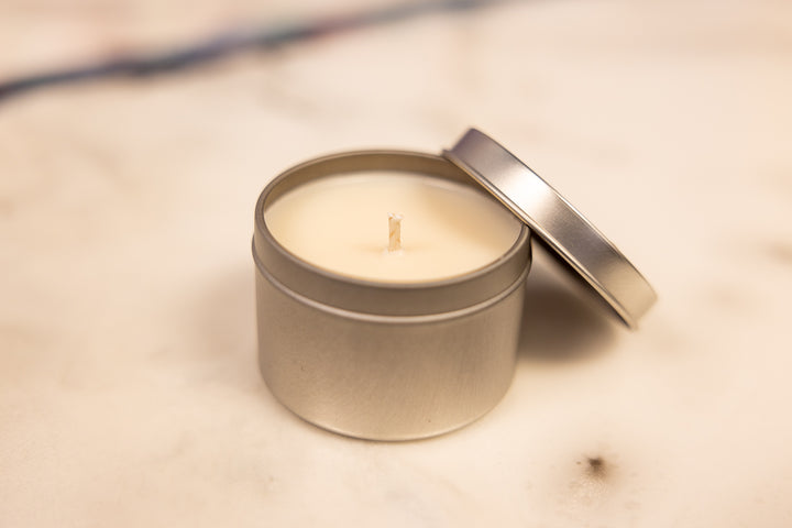 Happy Honeysuckle Soy Wax Candle in Tin | Sweet & Floral Aroma    Em'z Blendz Soap Co.