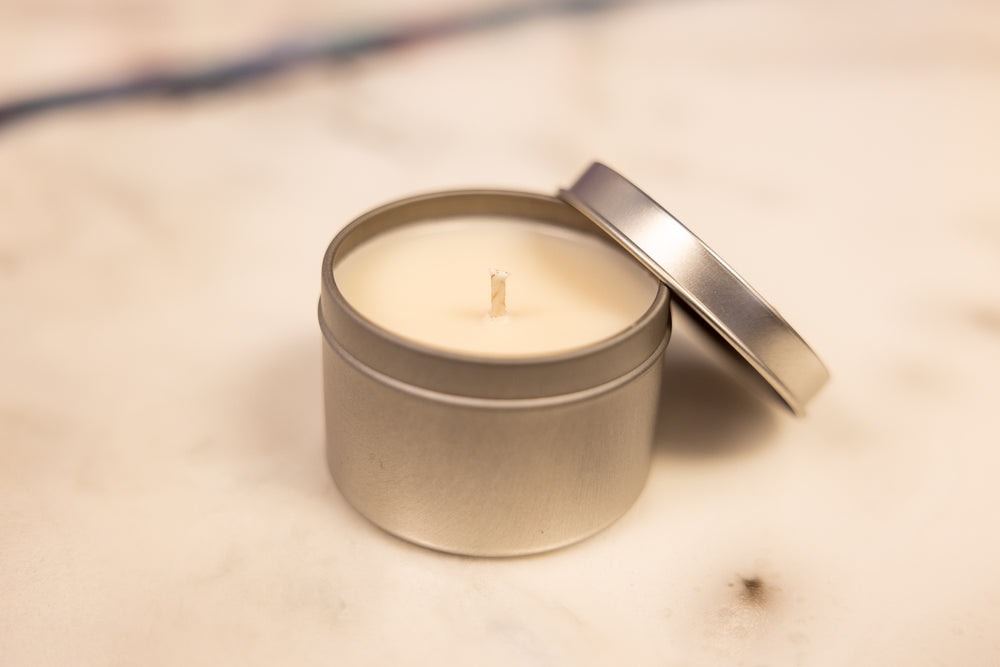 Mango Tea Soy Wax Candle in Tin | Sweet & Sophisticated Aroma    Em'z Blendz Soap Co.