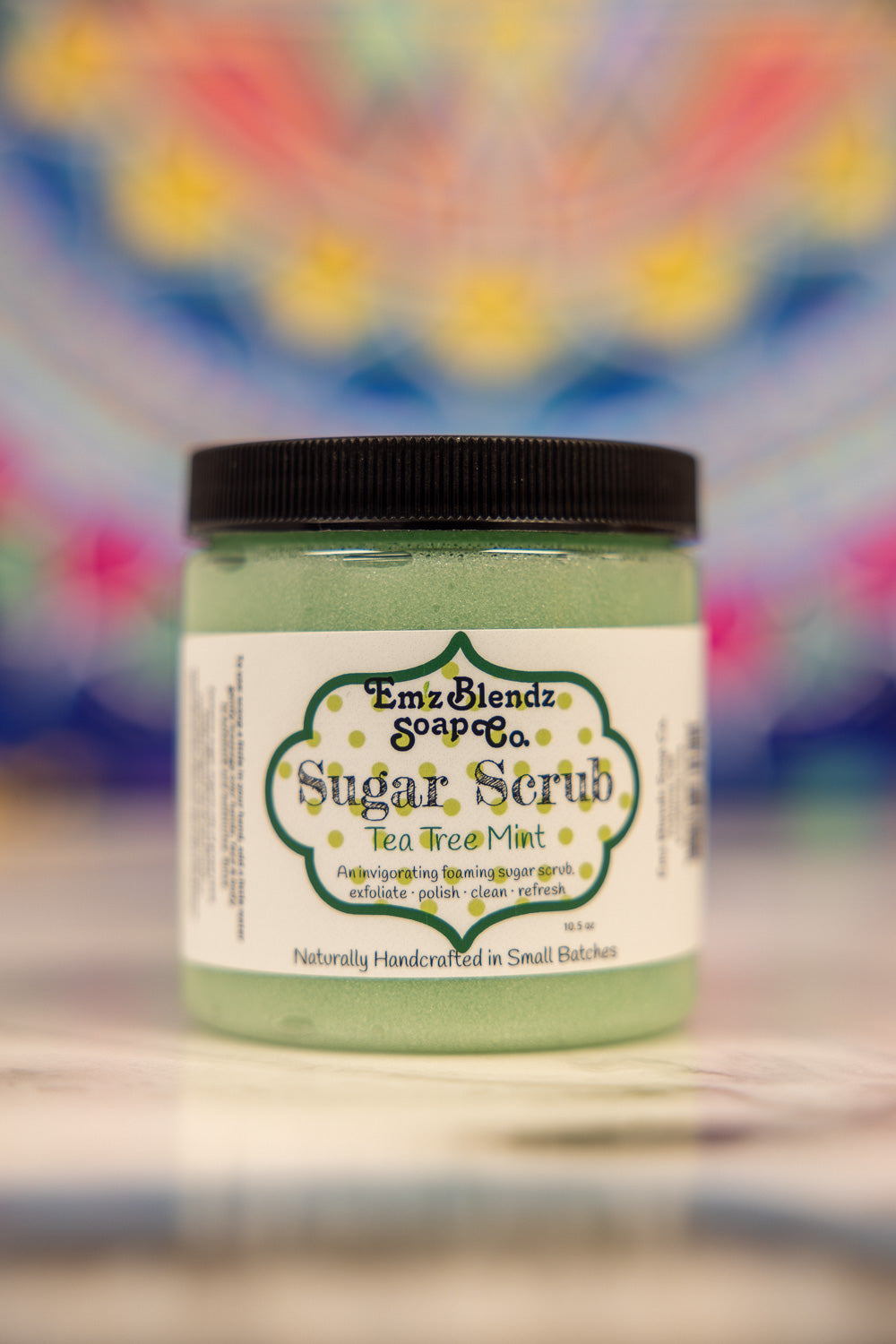 Acne-Fighting Tea Tree Mint | Face & Body Foaming Sugar Scrub Polish    Em'z Blendz Soap Co.