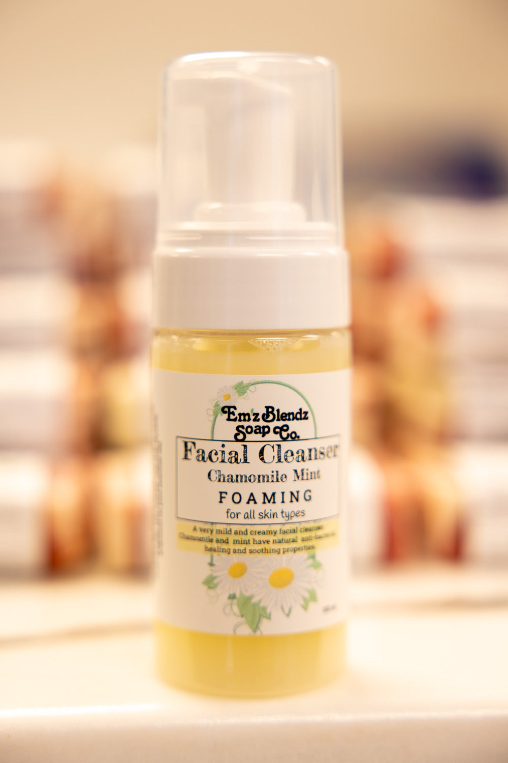 Whipped Chamomile Mint Facial Cleanser | Soft, Refreshing, and Gentle Cleanse    Em'z Blendz Soap Co.
