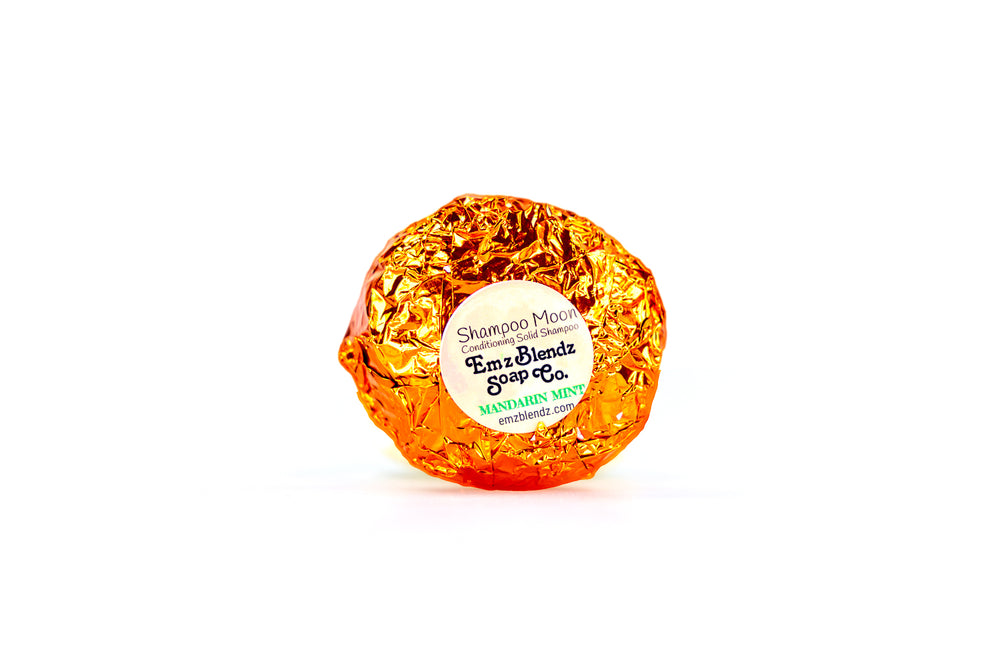 Mandarin Mint Shampoo Moon™️ - Conditioning Solid Shampoo Bar    Em'z Blendz Soap Co.