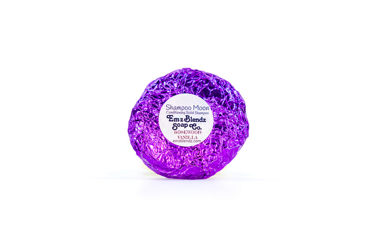 Rosewood Vanilla Shampoo Moon™ - Conditioning Solid Shampoo Bar    Em'z Blendz Soap Co.