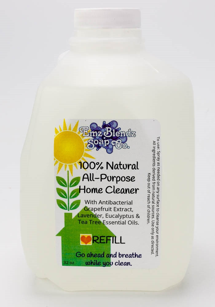 Green Glow 100% Natural All Purpose Home Cleaner Refill 32 oz.   Em'z Blendz Soap Co.