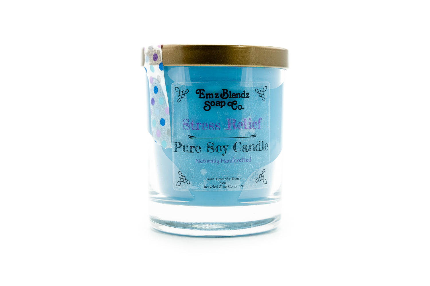 Stress Relief - 100% Natural Soy Wax, Glass 8 oz - Emz Blendz