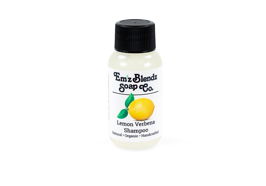 Guest Shampoo | Handmade Natural Boutique Hotel, B&B, Inn Guest Travel-size Amenity Shampoo Refreshing Lemon Verbena 100 Stock Wrapped Em'z Blendz Soap Co.