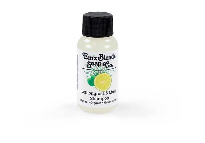 Guest Shampoo | Handmade Natural Boutique Hotel, B&B, Inn Guest Travel-size Amenity Shampoo Zesty Lemongrass and Lime 100 Stock Wrapped Em'z Blendz Soap Co.