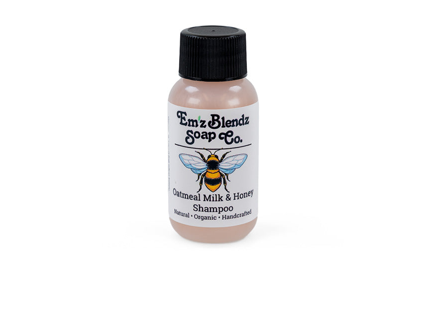 Guest Shampoo | Handmade Natural Boutique Hotel, B&B, Inn Guest Travel-size Amenity Shampoo Cozy Oatmeal Milk & Honey 100 Stock Wrapped Em'z Blendz Soap Co.