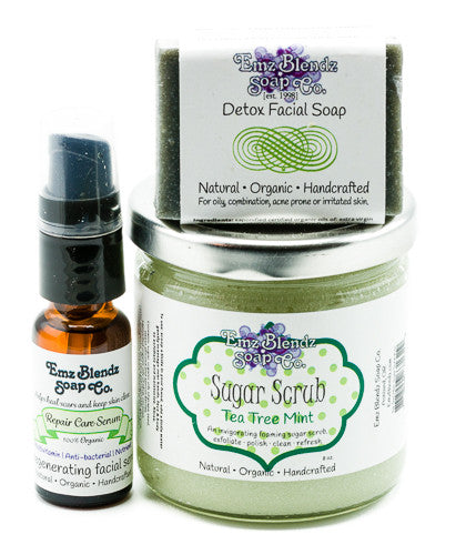 Detox Facial | Blemish Repair Care Kit | Natural Acne Treatment System    Em'z Blendz Soap Co.