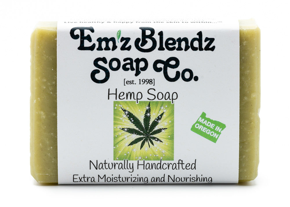 Hemp Soap Bar with Cannabis Sativa Seed Oil | Nutritive & Soothing Cleanser    Em'z Blendz Soap Co.