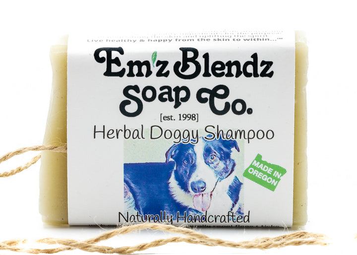 All Natural Dog Shampoo Bar with Wrist Loop | Effective and Gentle Clean    Em'z Blendz Soap Co.