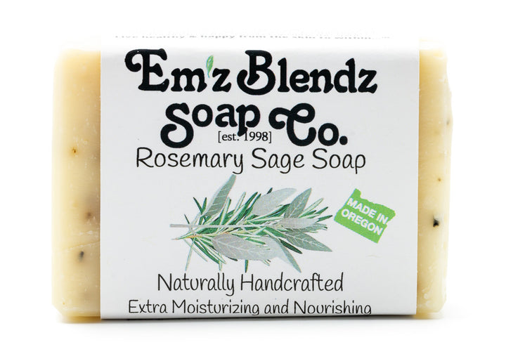 Rosemary Sage Soap Bar | Energizing and Clarifying Skin Care Bar    Em'z Blendz Soap Co.