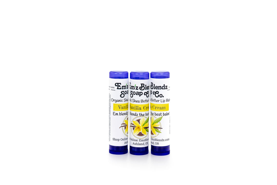 Vanilla Cream Lip Therapy | Organic Shea Butter Lip Balm    Em'z Blendz Soap Co.