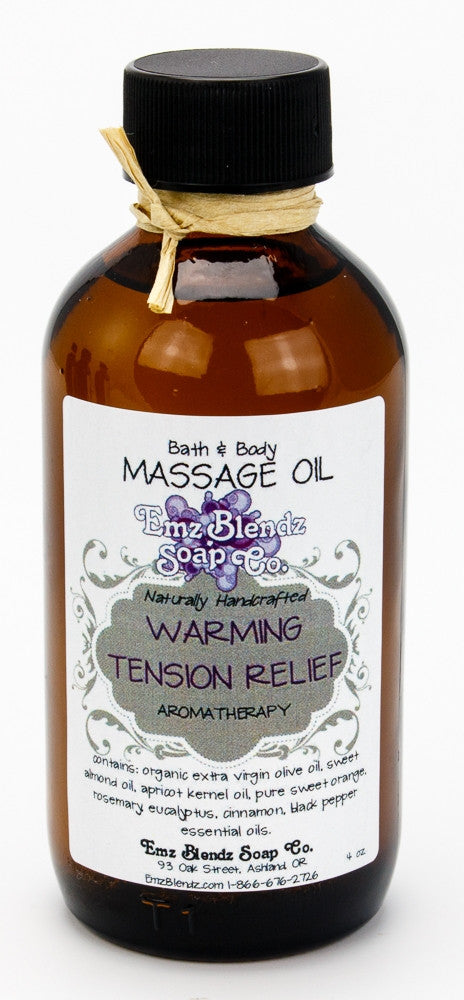 Body Oil | Massage, Bath and Body | Warming Tension Relief - Emz Blendz