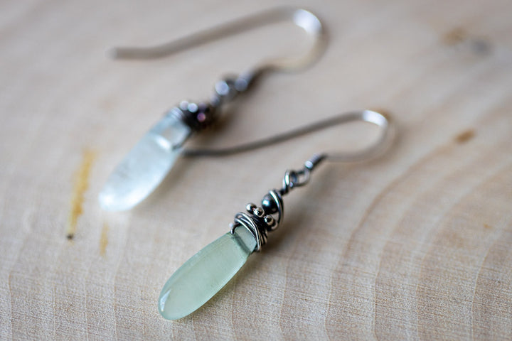 Em'z Blendz Natural Aquamarine & Sterling Silver Earrings    Em'z Blendz Soap Co.