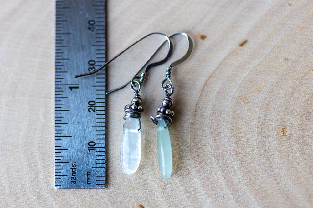 Em'z Blendz Natural Aquamarine & Sterling Silver Earrings    Em'z Blendz Soap Co.