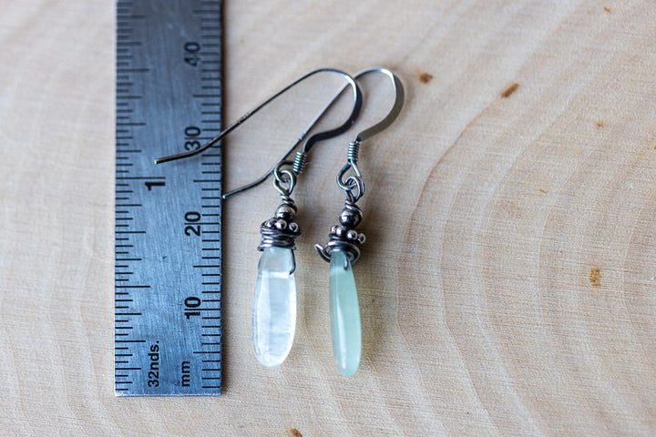 Natural Aquamarine & Sterling Silver Earrings