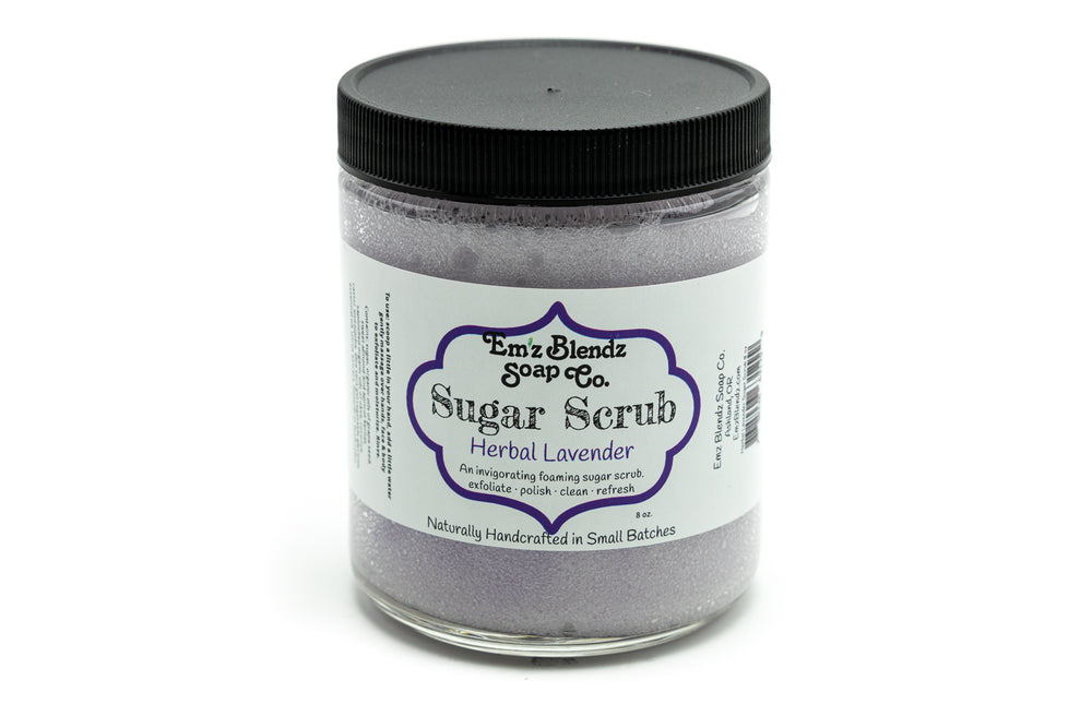 Balancing Herbal Lavender Sugar Scrub | Face & Body Polish    Em'z Blendz Soap Co.