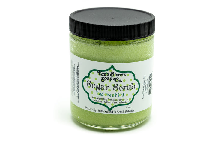Acne-Fighting Tea Tree Mint | Face & Body Foaming Sugar Scrub Polish    Em'z Blendz Soap Co.