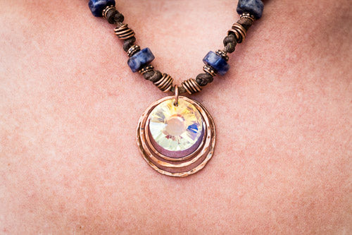 Sunlight Crystal Necklace | Handcrafted with Sodalite & Copper Em'z Blendz Soap Co.
