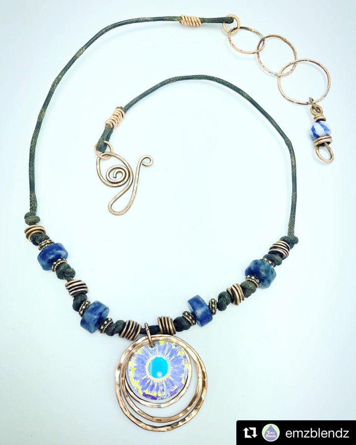 Sunlight Crystal Necklace | Handcrafted with Sodalite & Copper Em'z Blendz Soap Co.