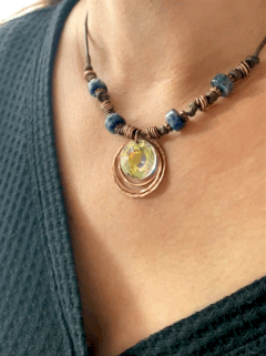 Sunlight Crystal Necklace | Handcrafted with Sodalite & Copper Em'z Blendz Soap Co.
