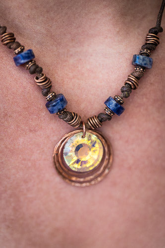 Sunlight Crystal Necklace | Handcrafted with Sodalite & Copper Em'z Blendz Soap Co.