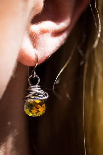 Vintage Aurora Borealis Crystal & Sterling Silver Earrings Em'z Blendz Soap Co.