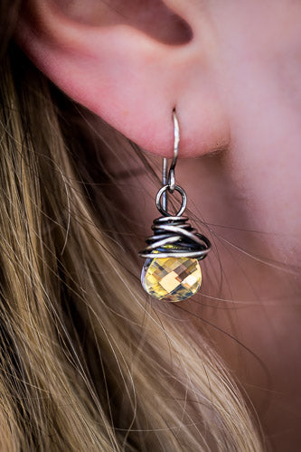 Vintage Aurora Borealis Crystal & Sterling Silver Earrings Em'z Blendz Soap Co.