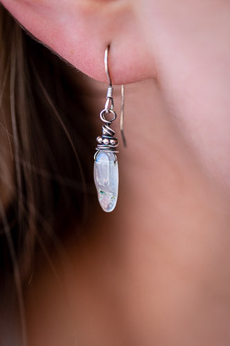 Em'z Blendz Natural Aquamarine & Sterling Silver Earrings    Em'z Blendz Soap Co.