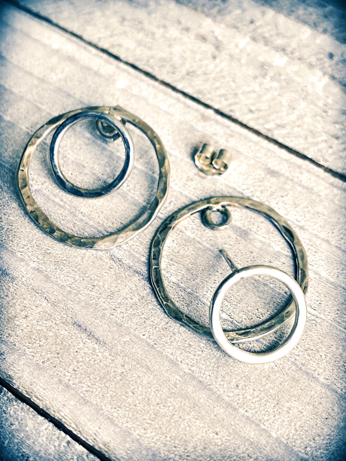 Double-Sided Circular Post Earrings | Solid Sterling Silver