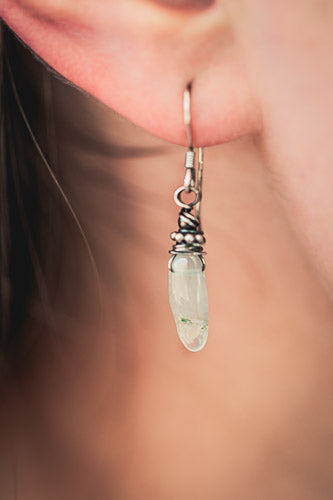 Em'z Blendz Natural Aquamarine & Sterling Silver Earrings    Em'z Blendz Soap Co.