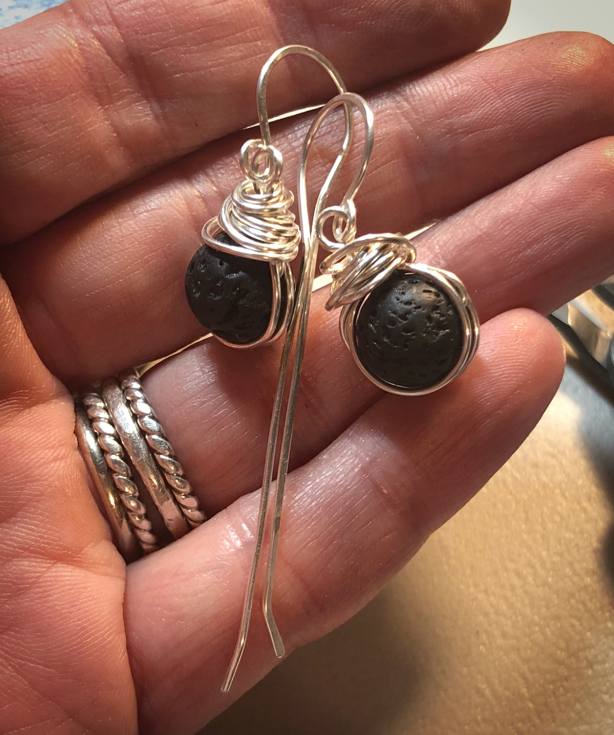 Lava Stone Earrings | Personal Aromatherapy Diffuser Earrings - Emz Blendz