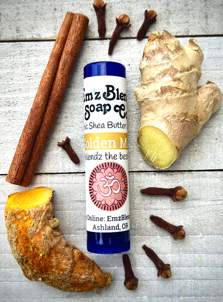Golden Milk Lip Balm | Warm, Creamy Vanilla & Spice (Super Hydrating Formula)    Em'z Blendz Soap Co.