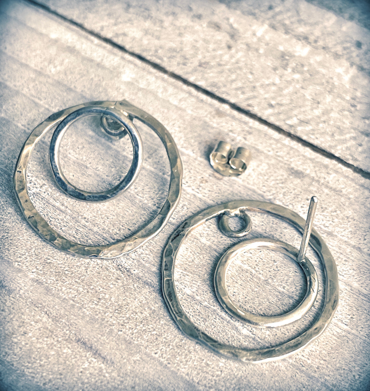 Double-Sided Circular Post Earrings | Solid Sterling Silver