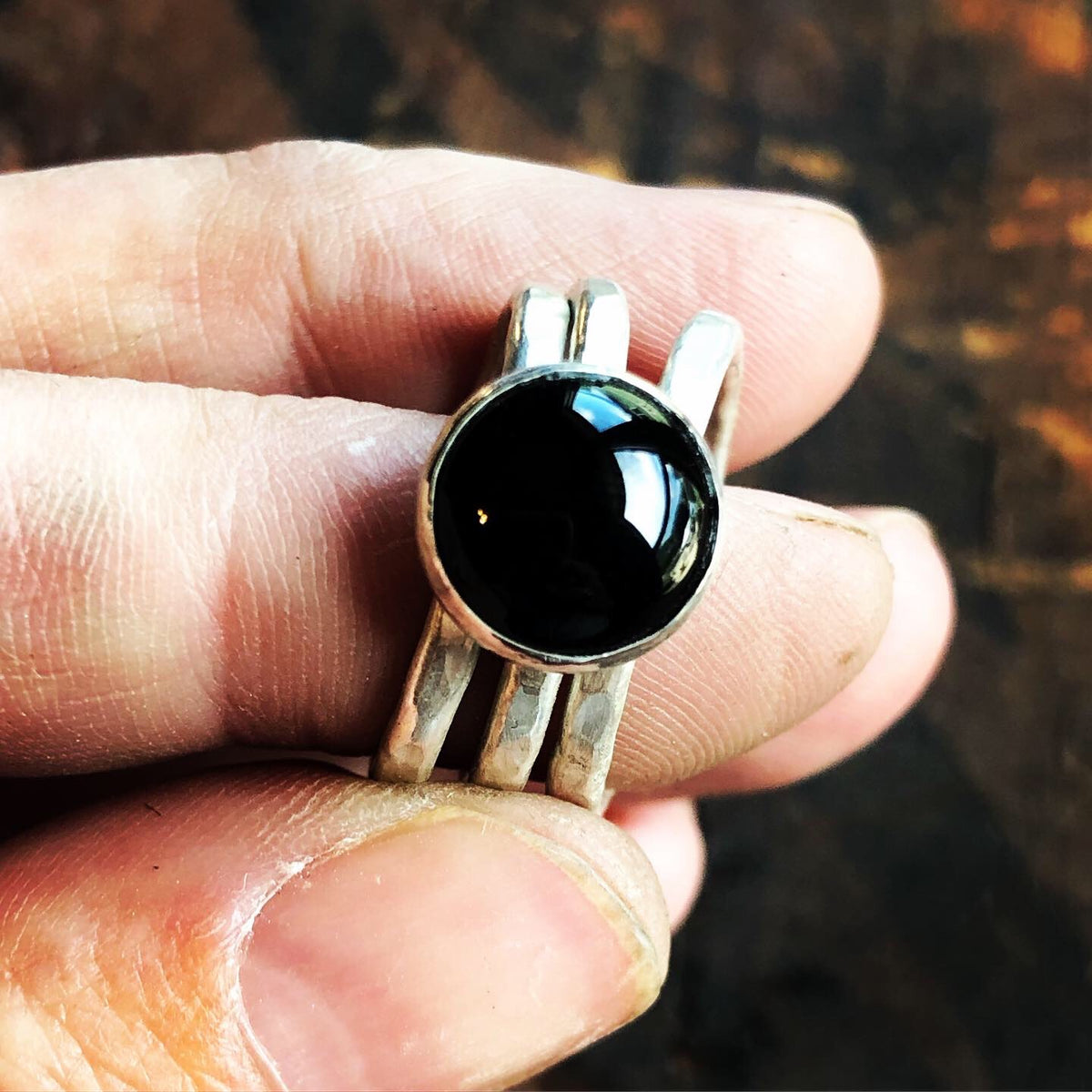 Black Onyx Protection Ring | Sterling Silver Stack Ring Set - Emz Blendz
