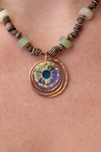 Vintage Sunlight Crystal Necklace | Amazonite