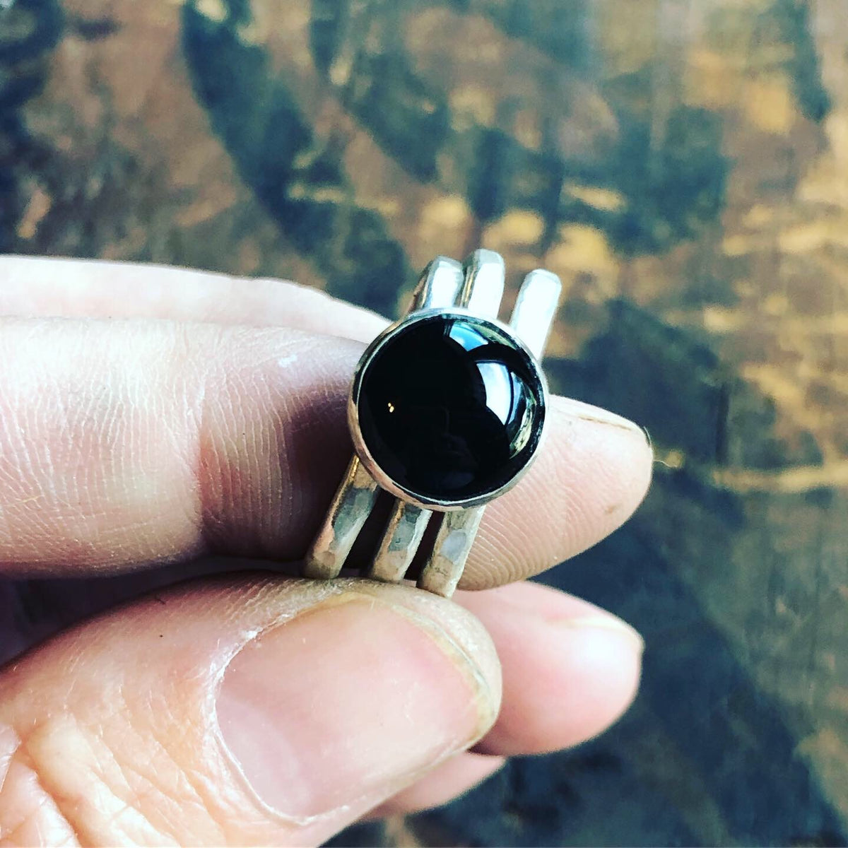 Black Onyx Protection Ring | Sterling Silver Stack Ring Set - Emz Blendz