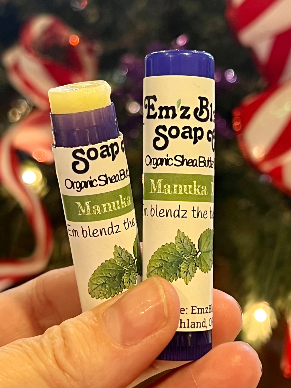 (Herbal) Manuka Mint Lip Therapy | Organic Shea Butter Lip Balm    Em'z Blendz Soap Co.